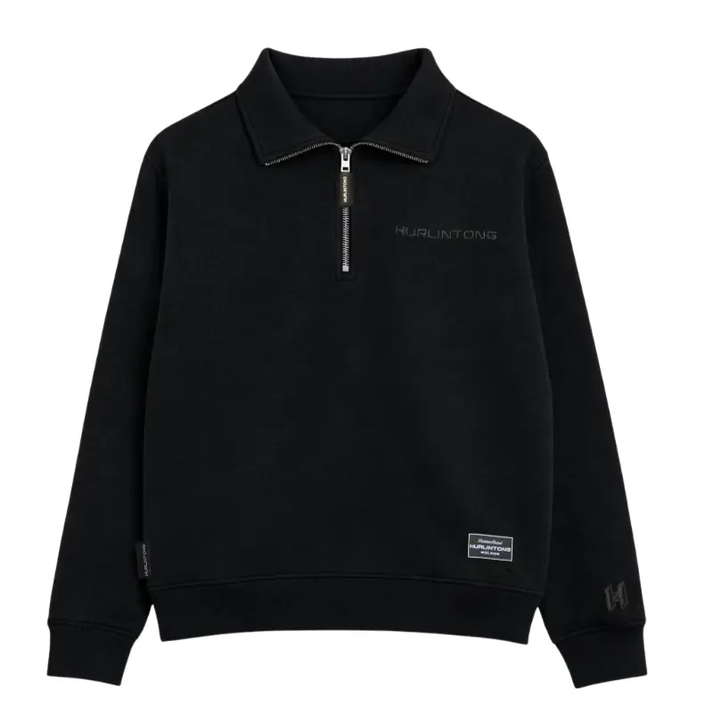 Buzo media cremallera negro para hombre