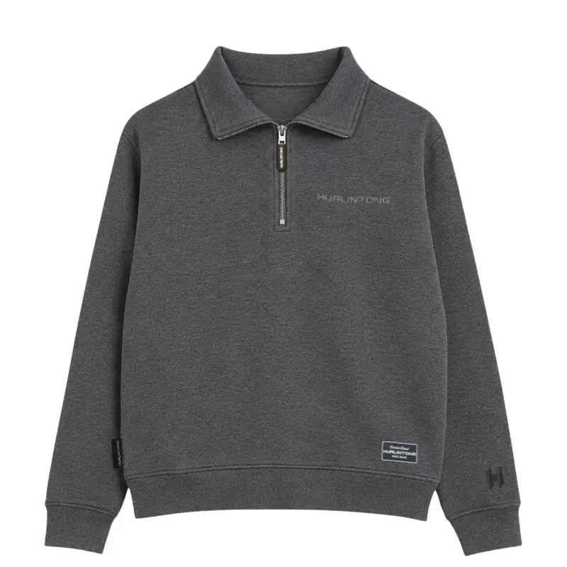 Buzo media cremallera gris para hombre