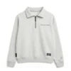 Buzo media cremallera gris claro para hombre