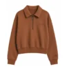 Buzo media cremallera camel para mujer