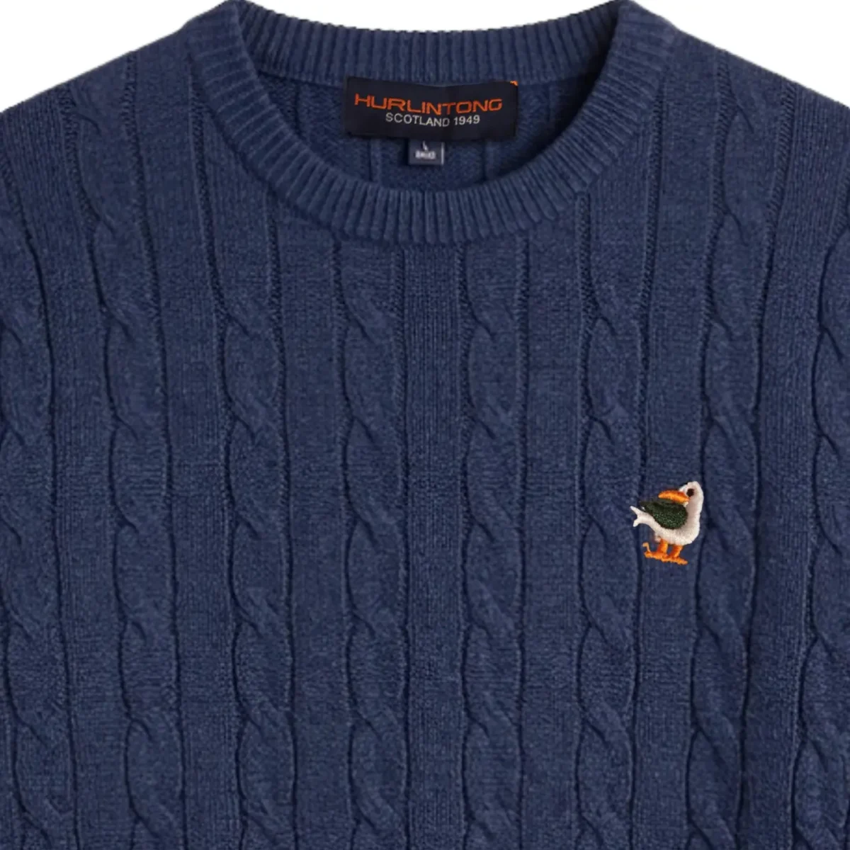 Buzo de hilo cuello redondo azul para hombre