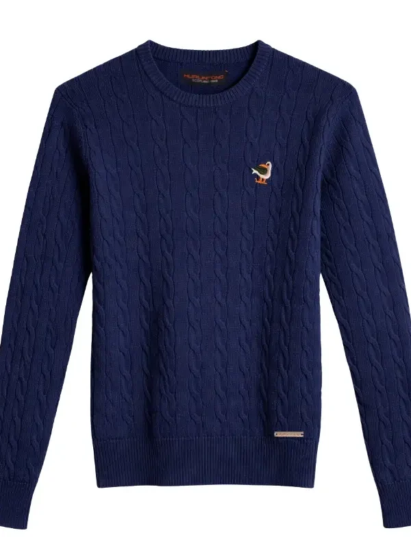 Buzo hilo cuello redondo azul