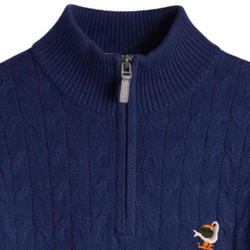 Buzo hilo cuello alto azul oscuro