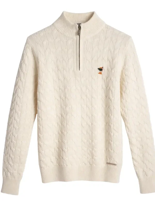 Buzo hilo cuello alto camel