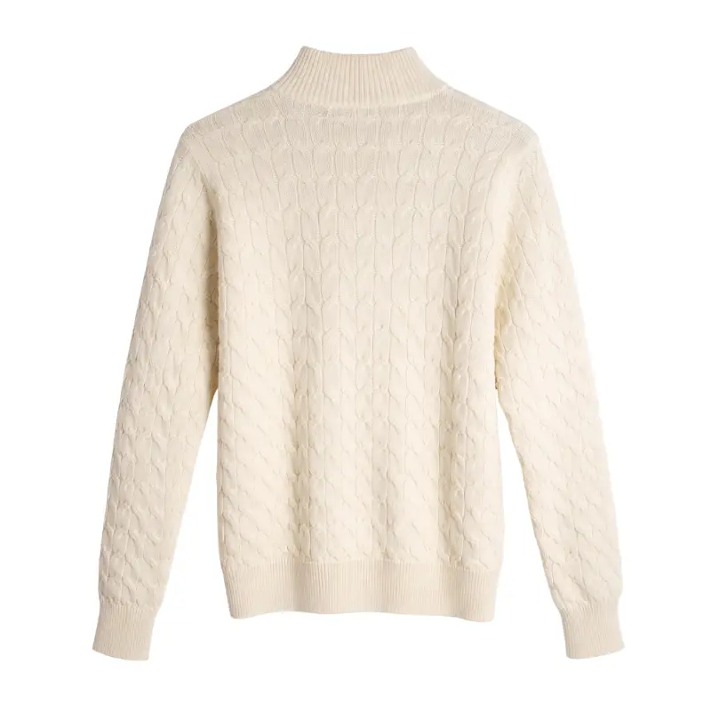 Buzo hilo cuello alto camel
