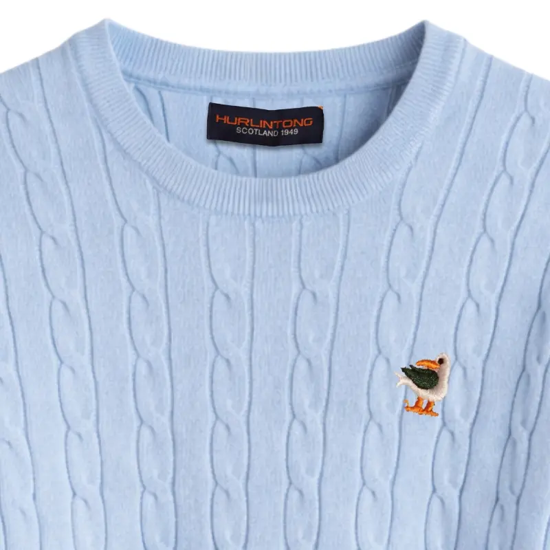 Sweater de hilo azul claro para mujer