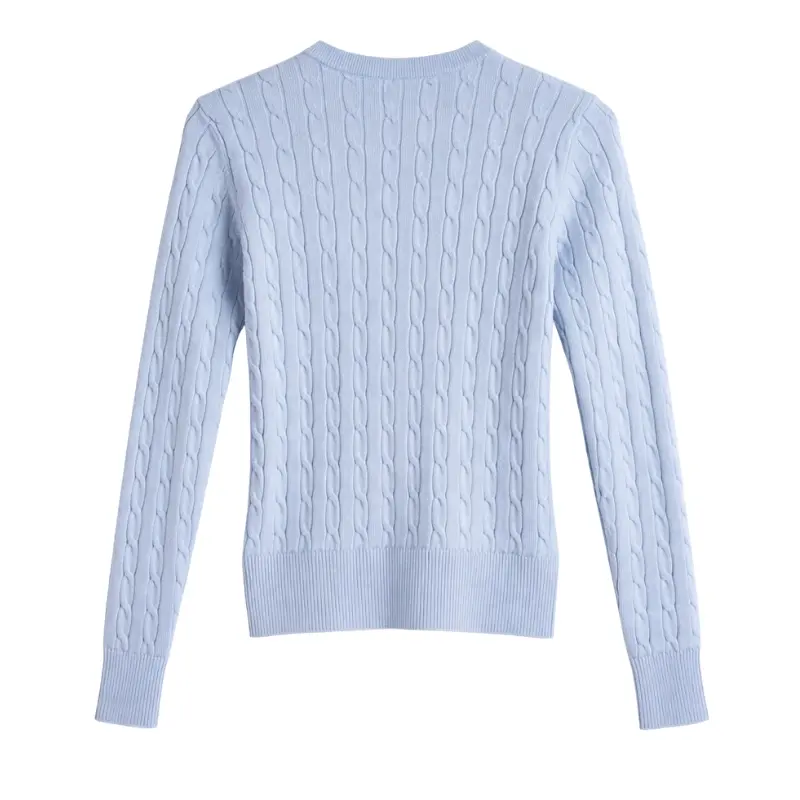 Sweater de hilo azul claro para mujer