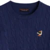 Sweater de hilo azul oscuro para mujer