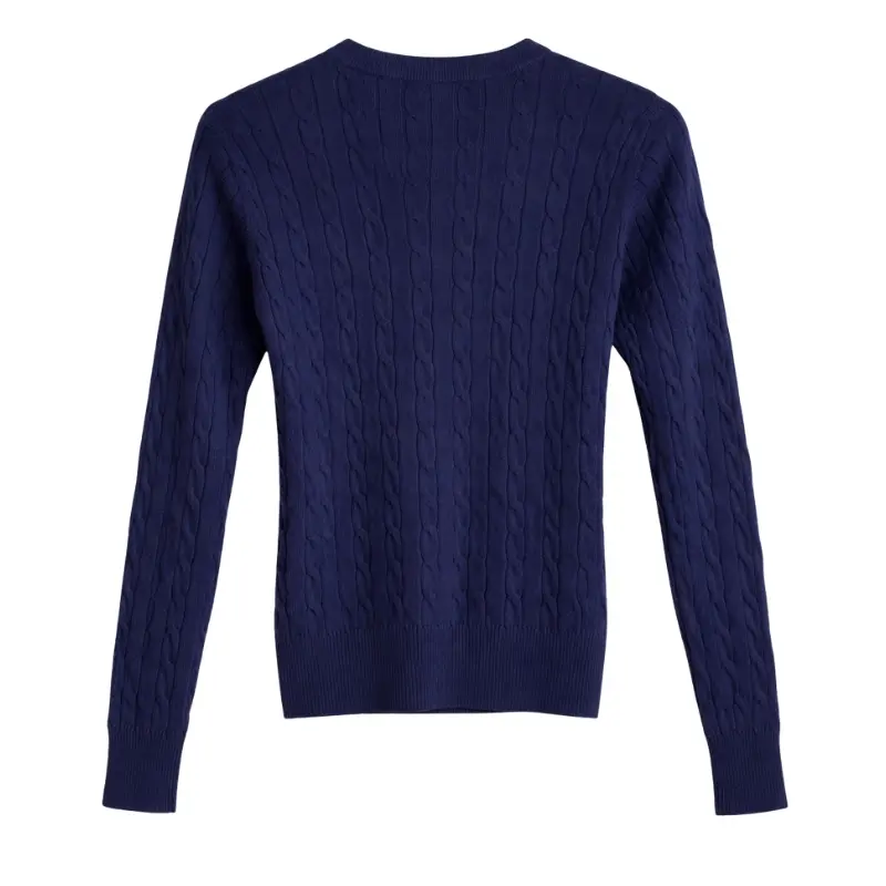 Sweater de hilo azul oscuro para mujer
