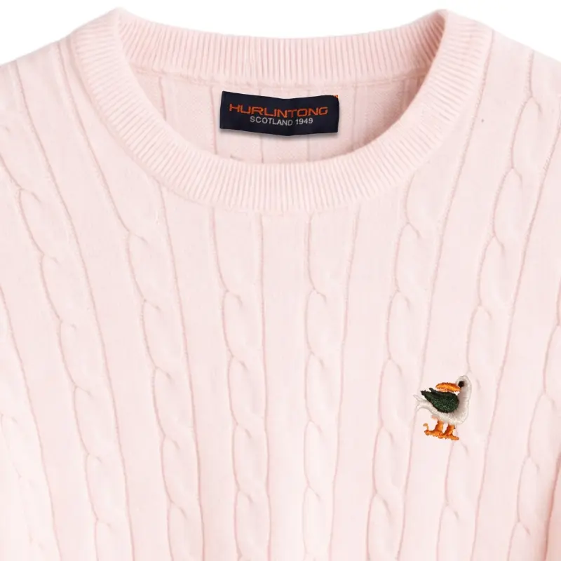 Sweater de hilo rosado para mujer