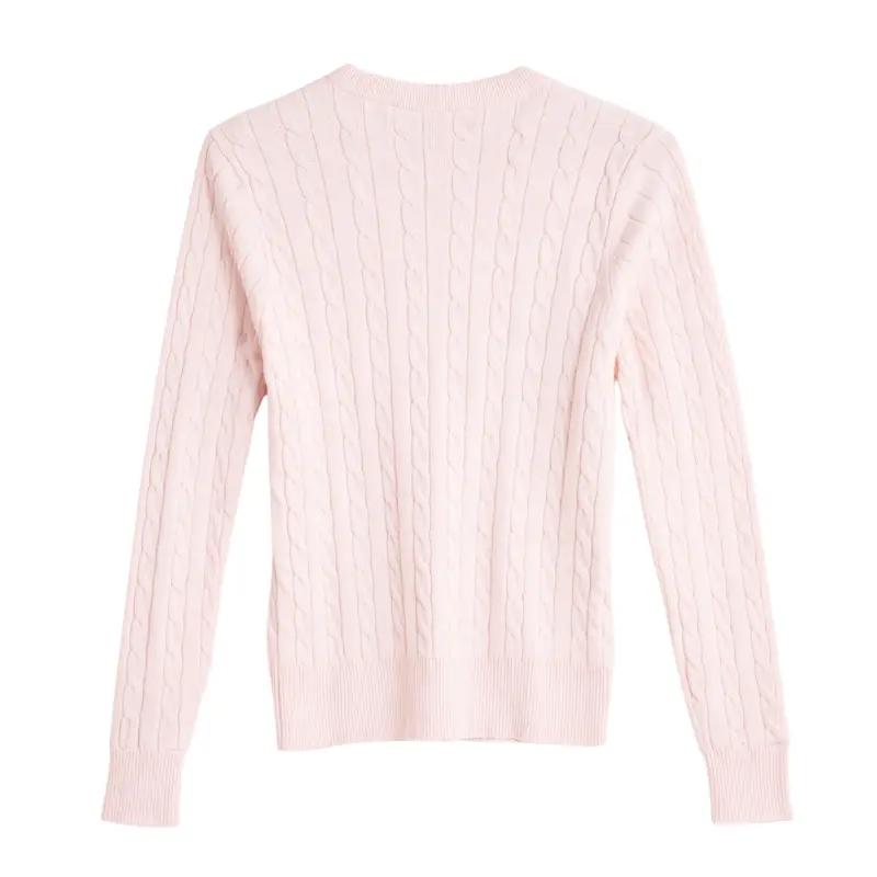 Sweater de hilo rosado para mujer