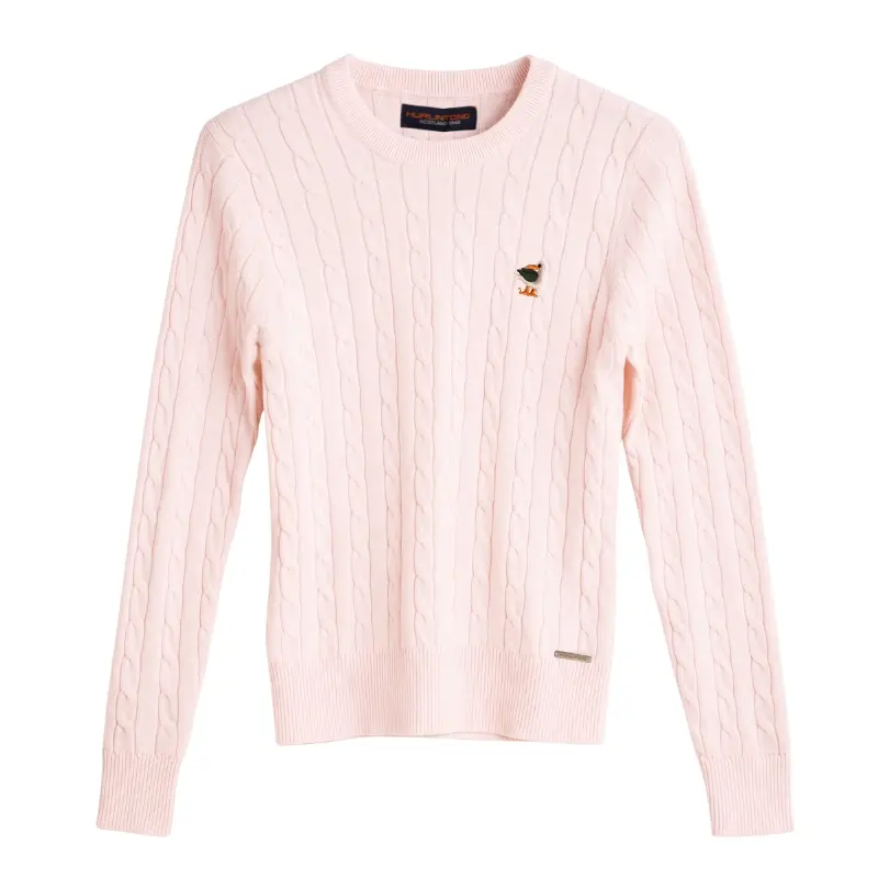 Sweater de hilo rosado para mujer