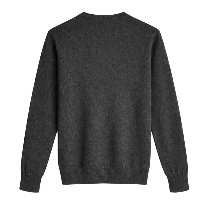 Buzo hilo cuello redondo gris oscuro