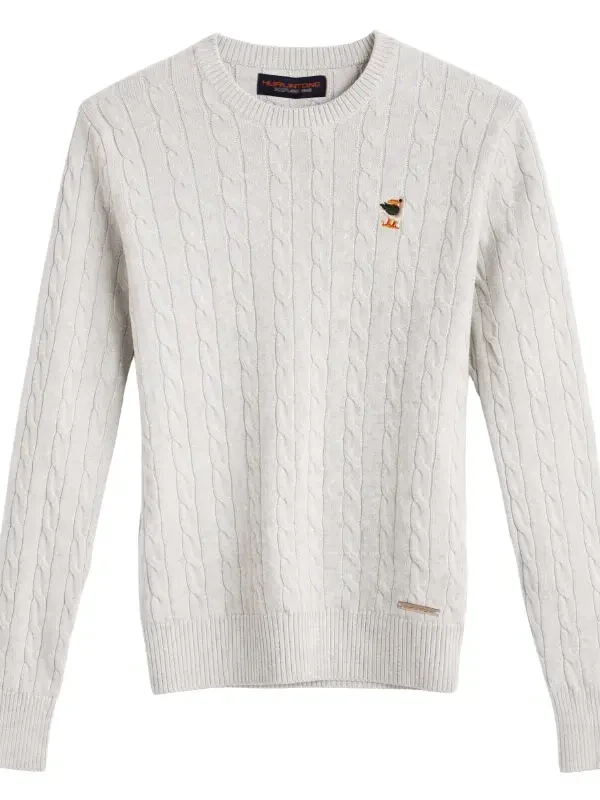 Buzo hilo cuello redondo gris