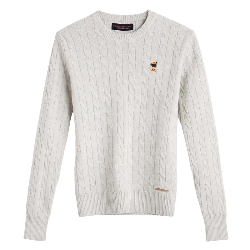 Buzo hilo cuello redondo gris