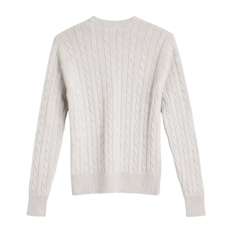 Buzo hilo cuello redondo gris