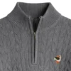 Buzo hilo cuello alto gris oscuro
