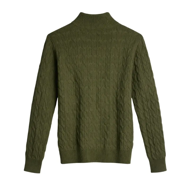 Buzo hilo cuello alto verde militar