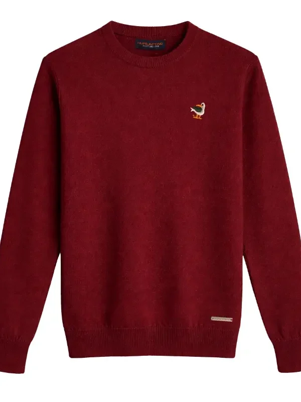 Buzo hilo cuello redondo vino tinto