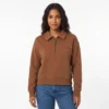 Buzo media cremallera camel para mujer