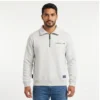Buzo media cremallera gris claro para hombre