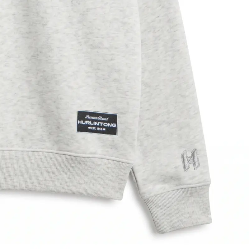 Buzo media cremallera gris claro para hombre