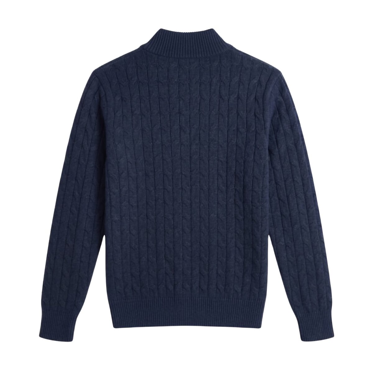 Buzo de hilo cuello alto azul para hombre