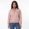 Buzo media cremallera rosado para mujer