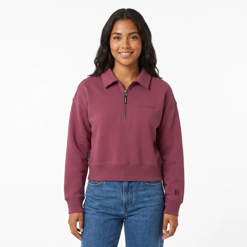 Buzo media cremallera uva para mujer