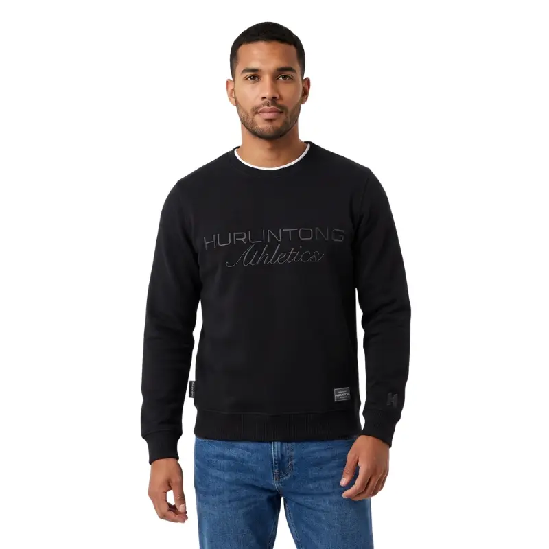 Buzo negro para Hombre Cuello Redondo
