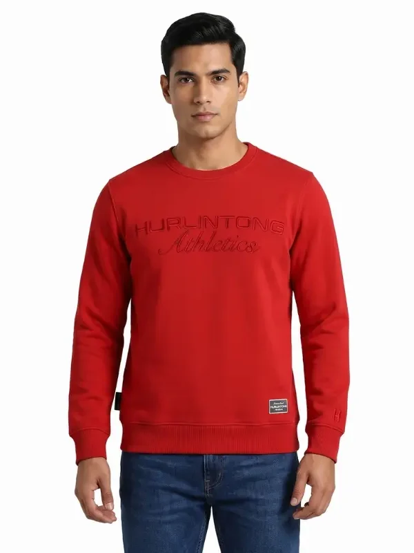 Buzo rojo para Hombre Cuello Redondo