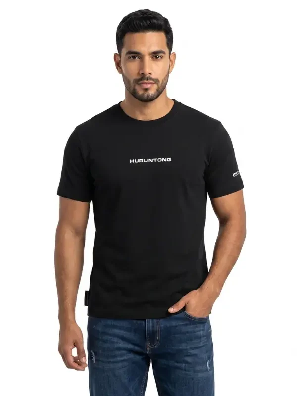Camiseta Básica Negra para Hombre Hurlintong Premium