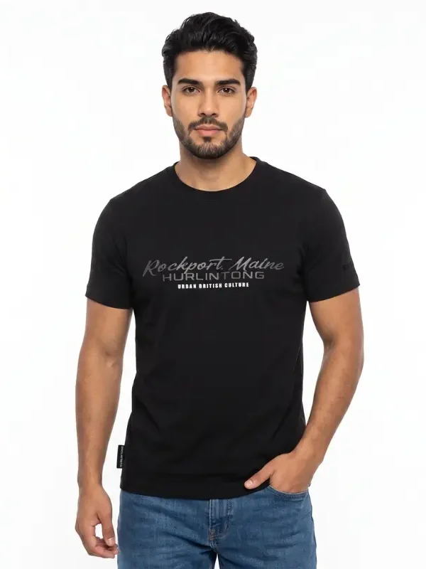 Camiseta Negra para Hombre Hurlintong Premium