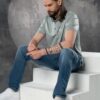 Camiseta Polo gris Hombre Seda Fría