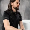 Camiseta Polo negro Hombre Seda Fría