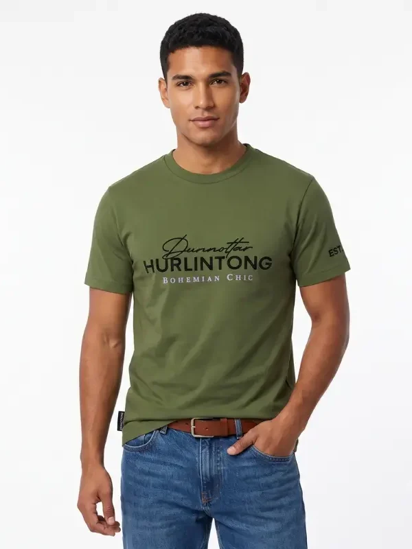 Camiseta Verde para Hombre Hurlintong Premium