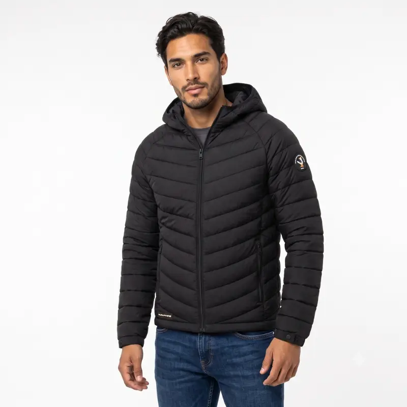Chaqueta Impermeable Negra para Hombre Hurlintong Premium