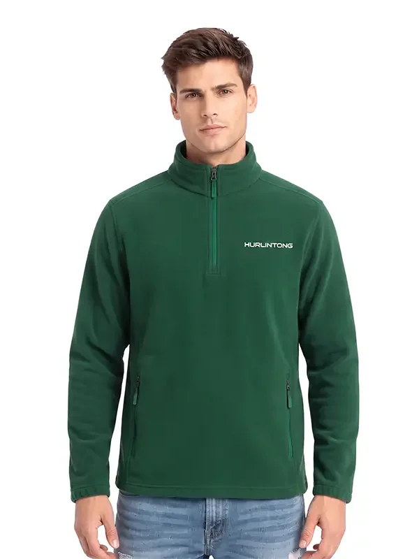 Chaqueta Polar Media Cremallera verde para hombre
