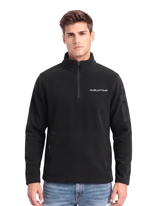 Chaqueta Polar Media Cremallera negro para hombre