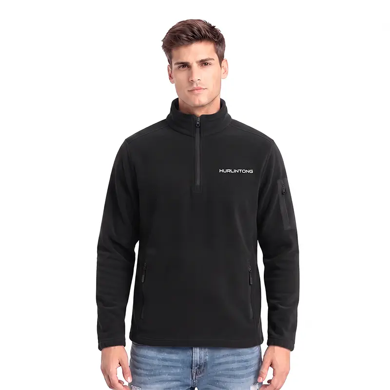 Chaqueta Polar Media Cremallera negro para hombre