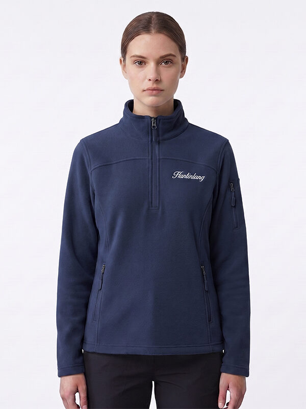 Chaqueta Polar Media Cremallera azul para Mujer