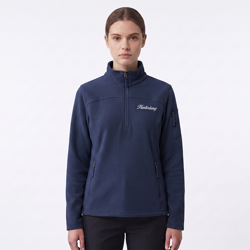 Chaqueta Polar Media Cremallera azul para Mujer
