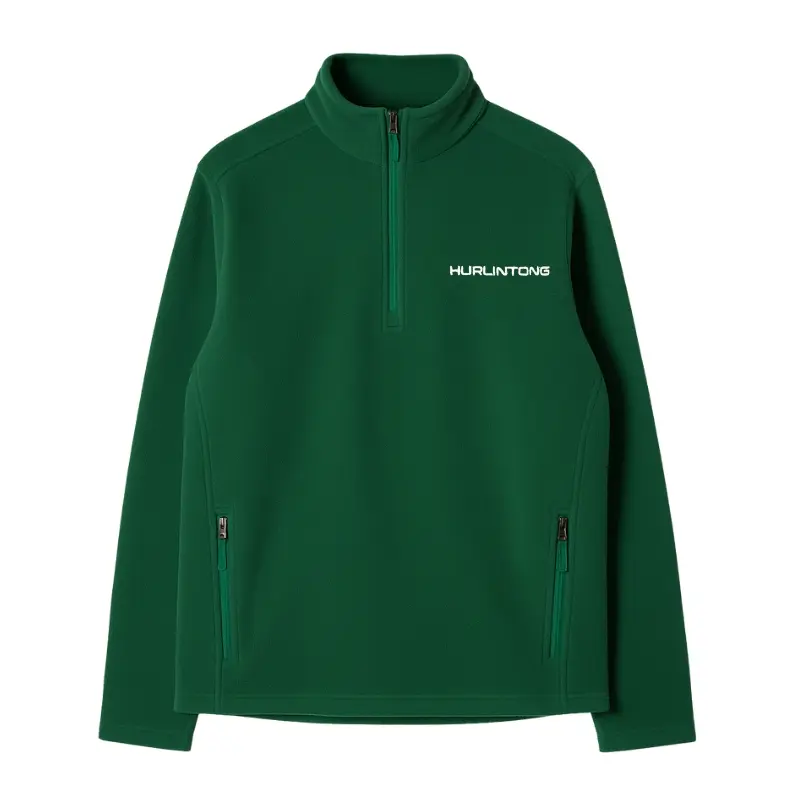 Chaqueta Polar Media Cremallera verde para hombre