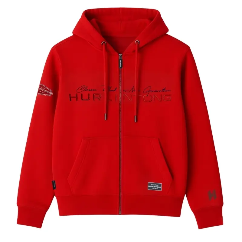 Chaqueta Hoodie Roja para Hombre Hurlintong Premium