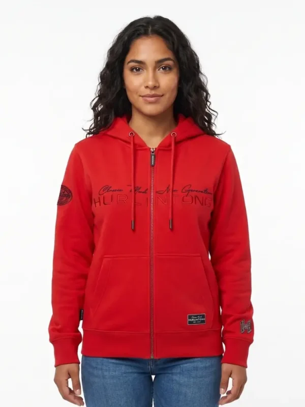 Chaqueta Rojo para Mujer Hurlintong Premium
