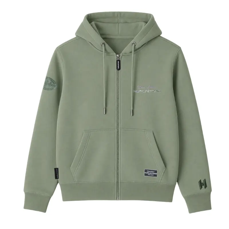 Chaqueta Hoodie Verde Oliva para Mujer Hurlintong Premium