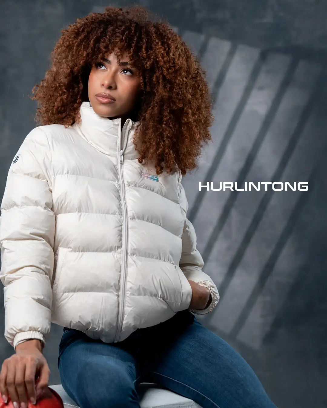 Chaqueta acolchada crudo mujer