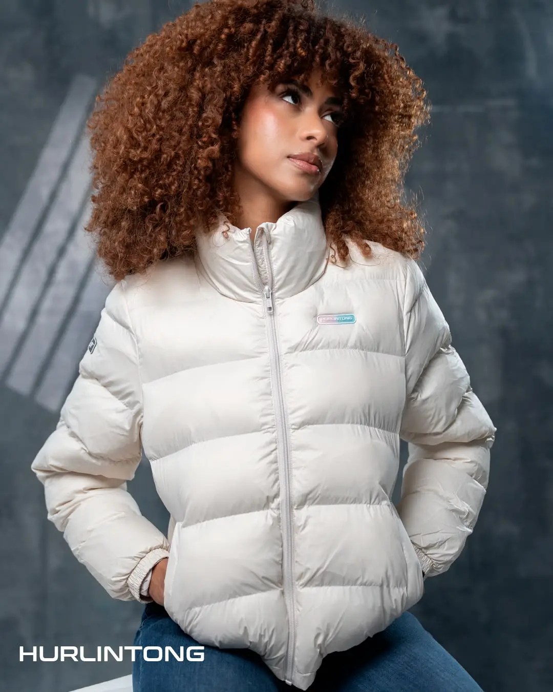 Chaqueta acolchada crudo mujer