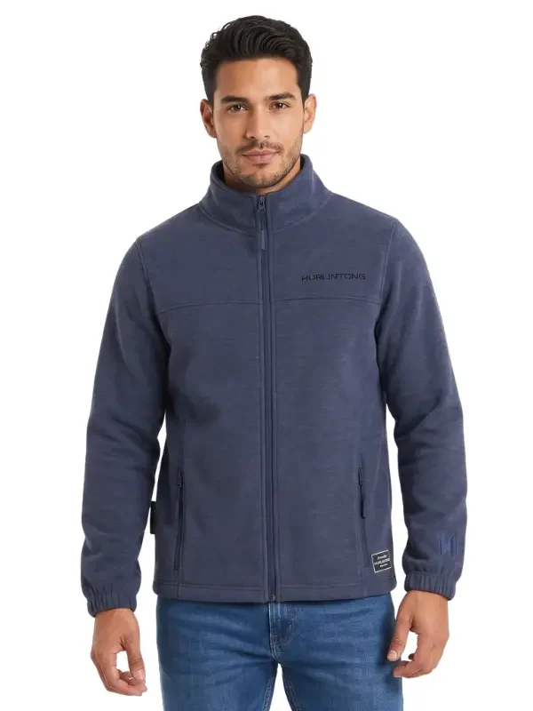 Chaqueta de Algodón Azul Jaspe para Hombre Hurlintong Premium