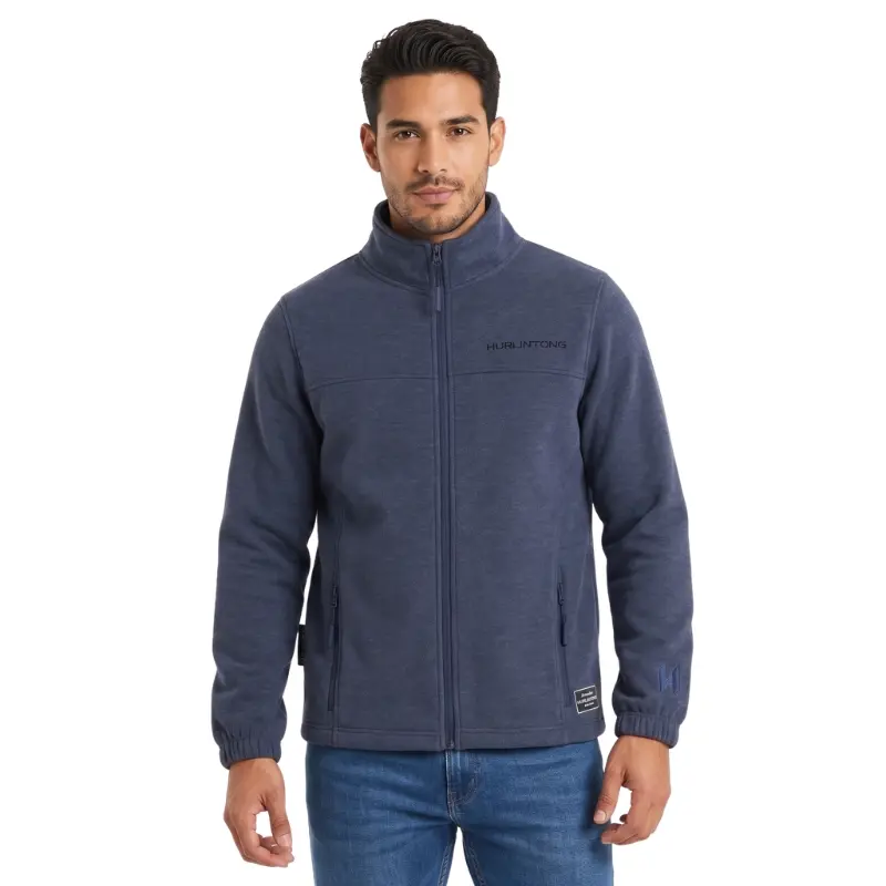 Chaqueta de Algodón Azul Jaspe para Hombre Hurlintong Premium